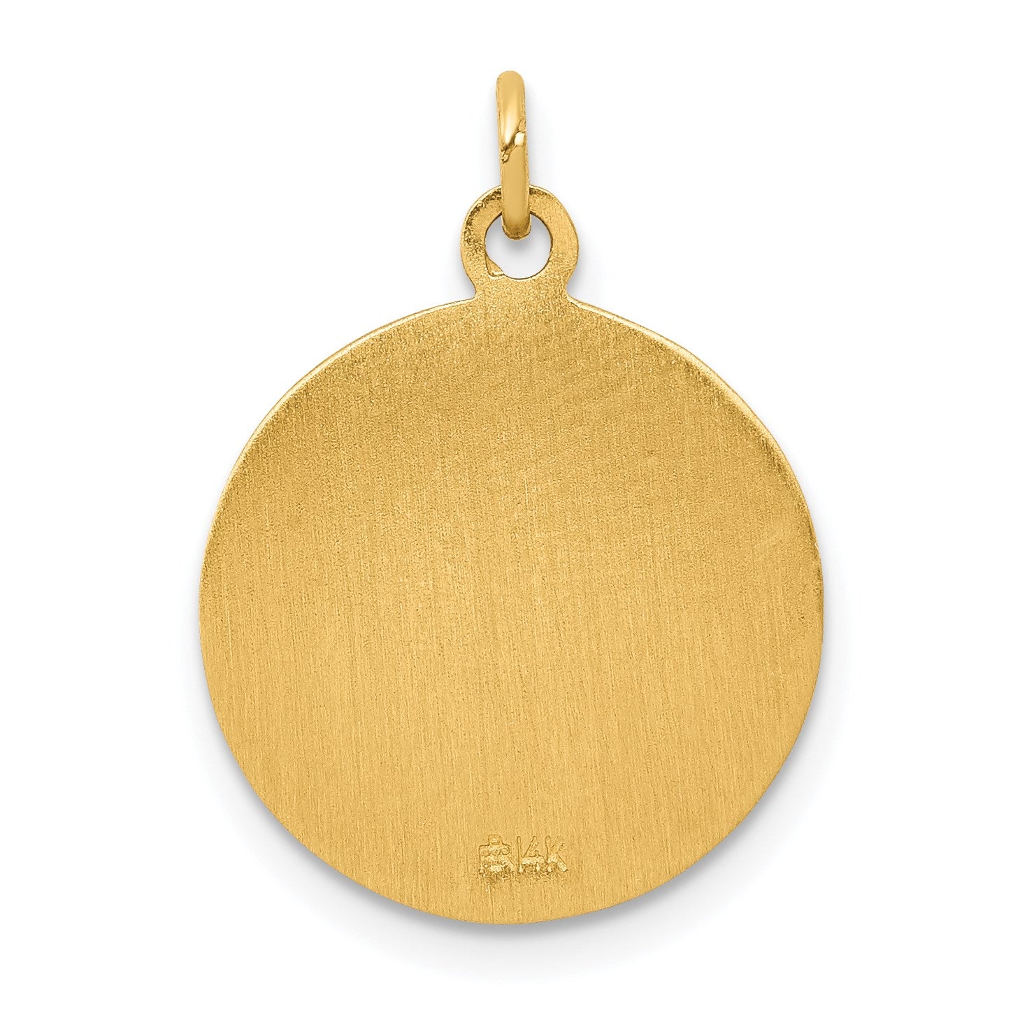 14k Polished and Satin Solid Mother Cabrini Medal Round Charm