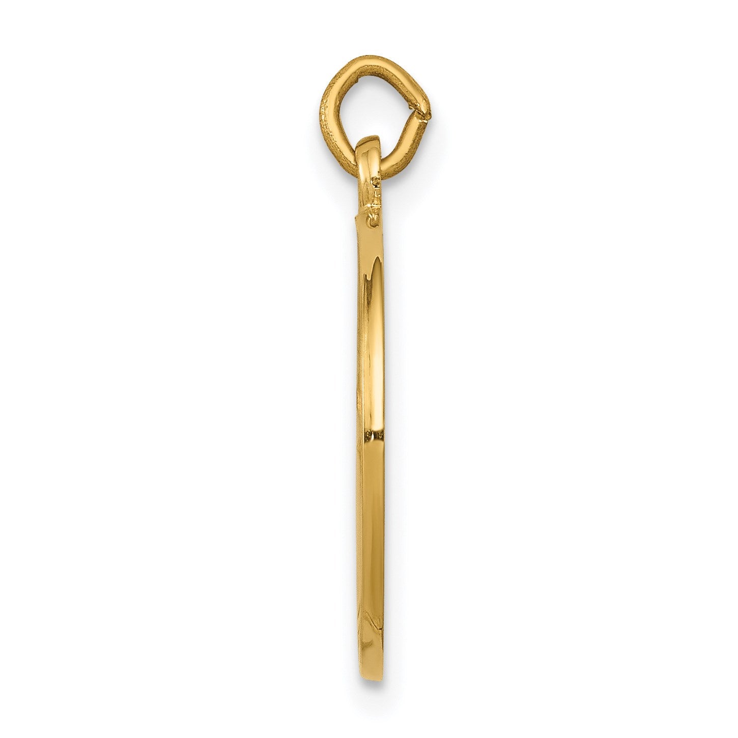14k Polished and Satin Solid St John the Baptist Medal Round Pendant