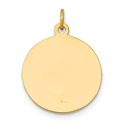 14k Polished and Satin Solid St John the Baptist Medal Round Pendant