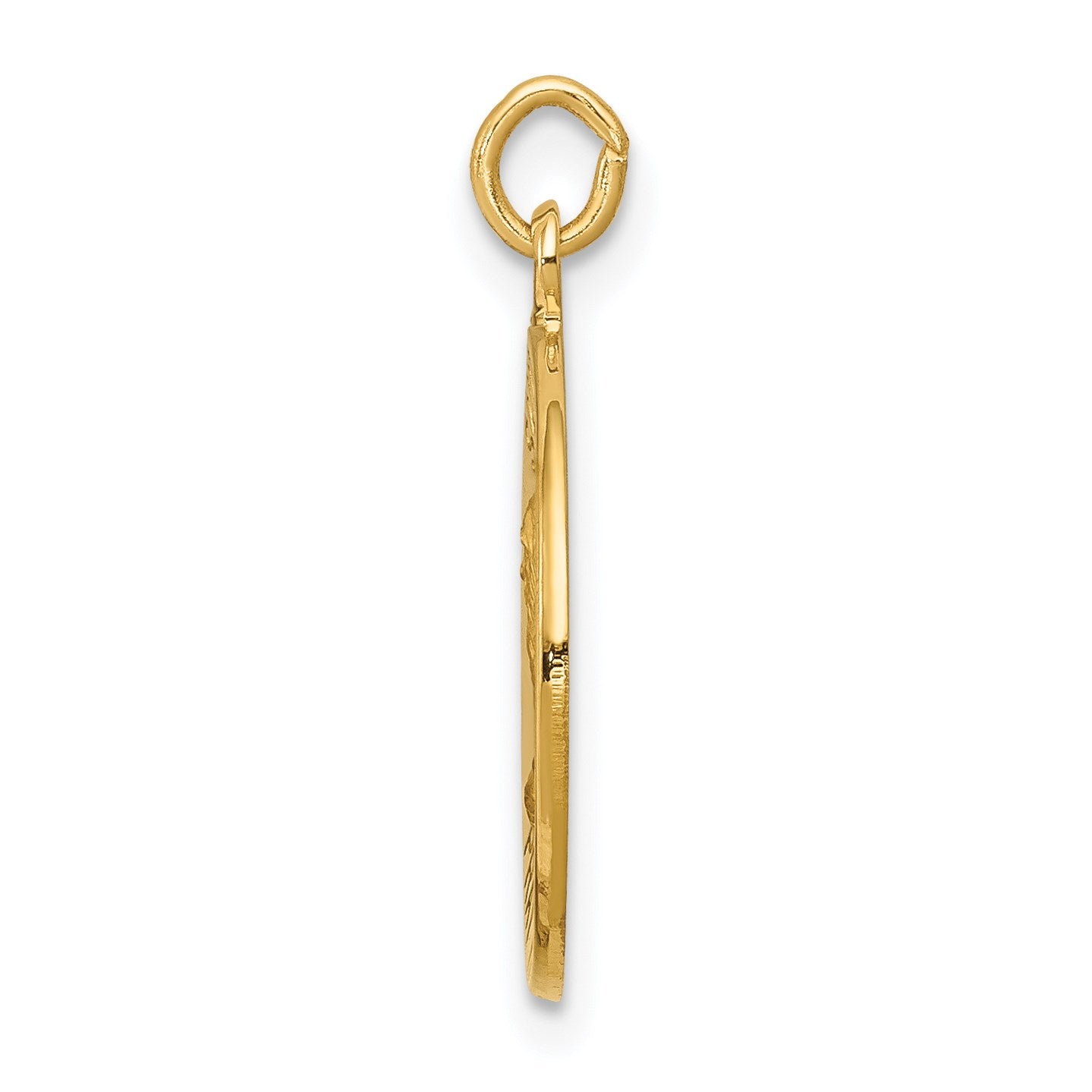 14k Polished and Satin Solid Saint Andrew Medal Charm