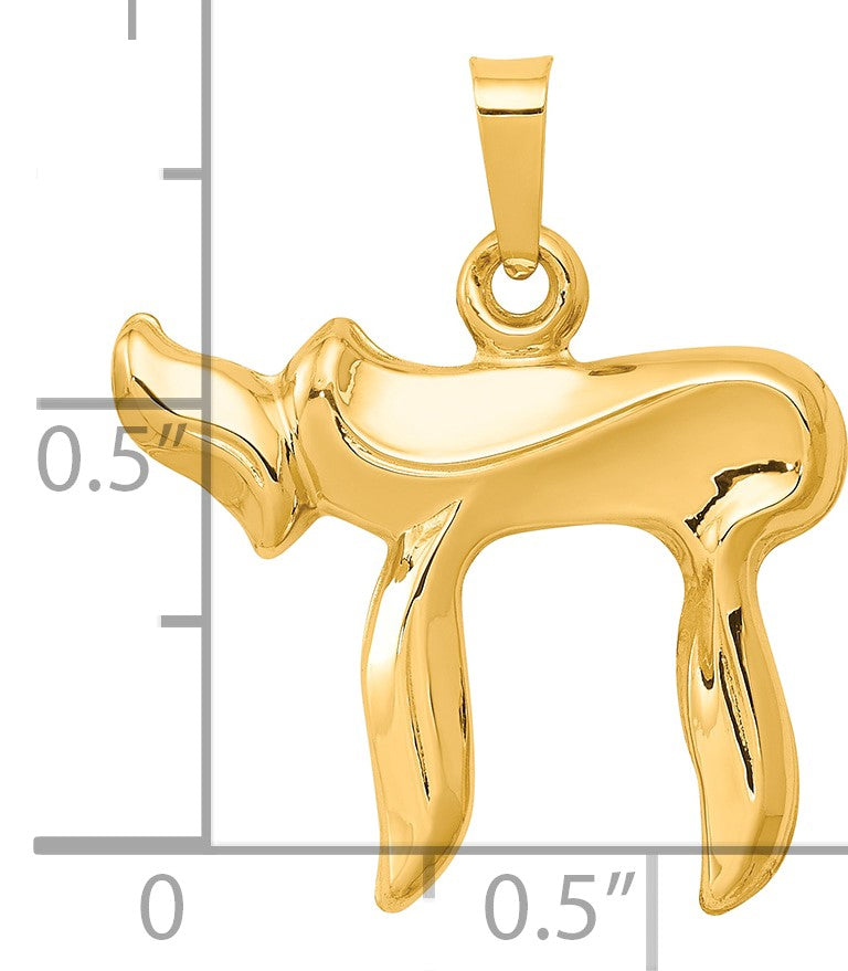 14K Polished Chai Pendant