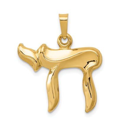 14K Polished Chai Pendant