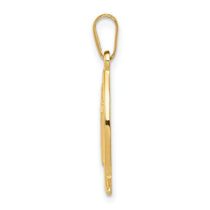 14k Cross Ichthus Fish Pendant