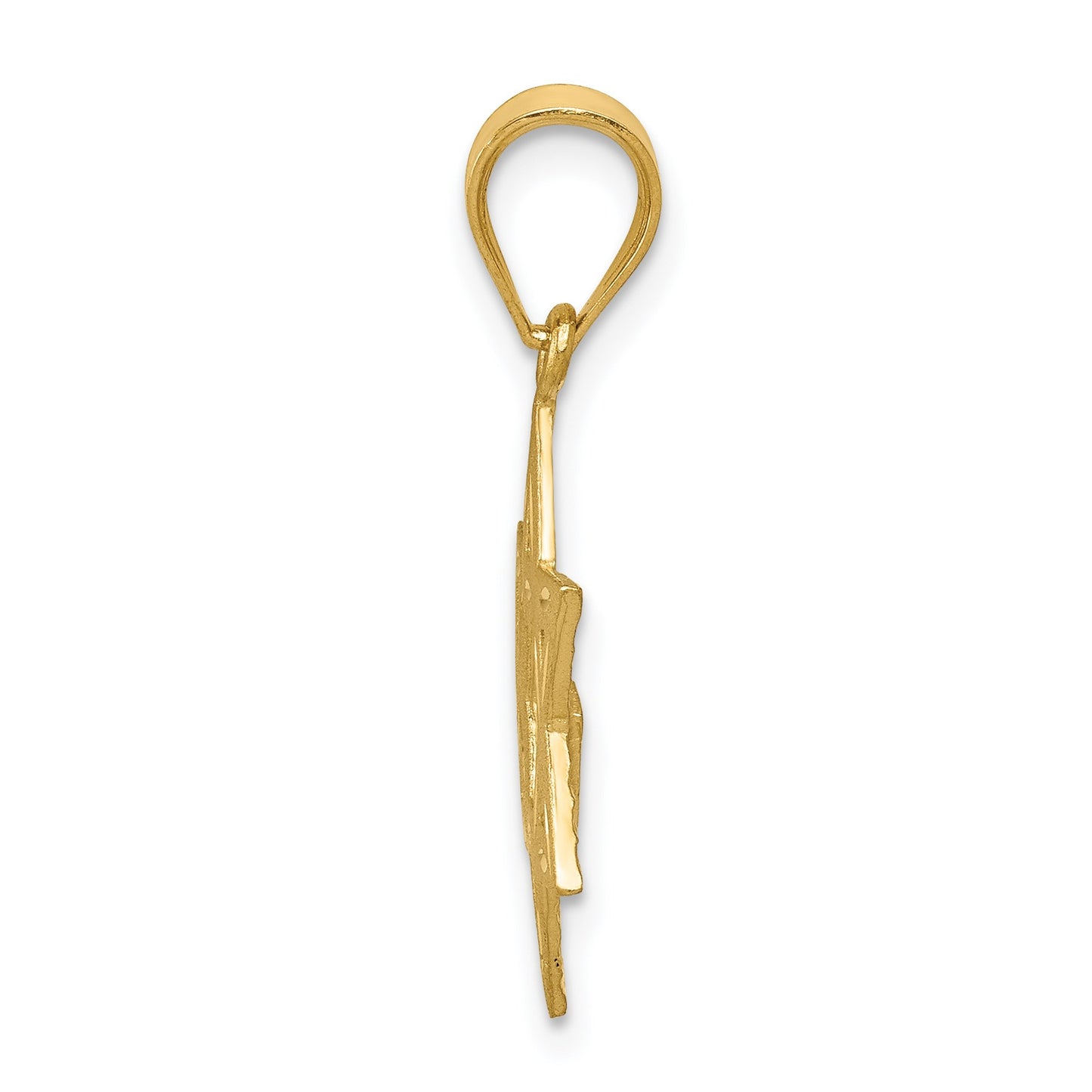 14k Solid Satin Star of David Charm
