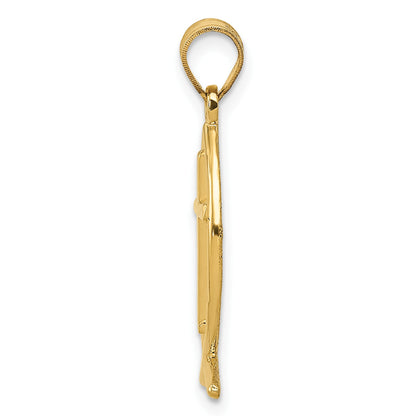 14k Cross Ichthus Fish Pendant