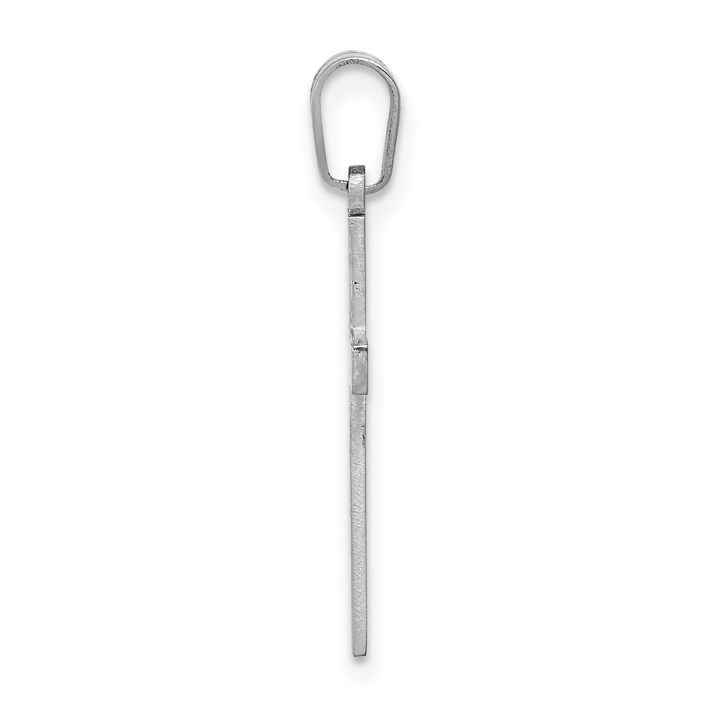 14K White Gold Floral Cross Charm