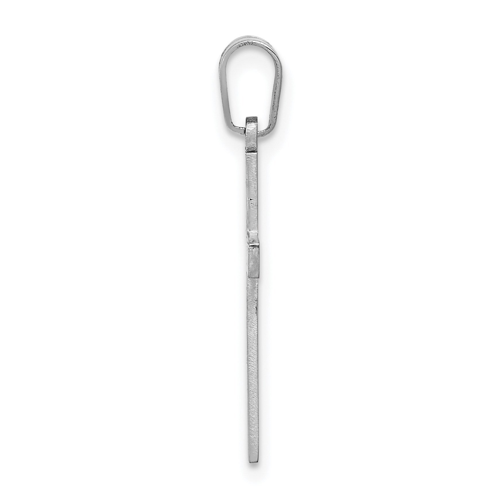 14K White Gold Floral Cross Charm
