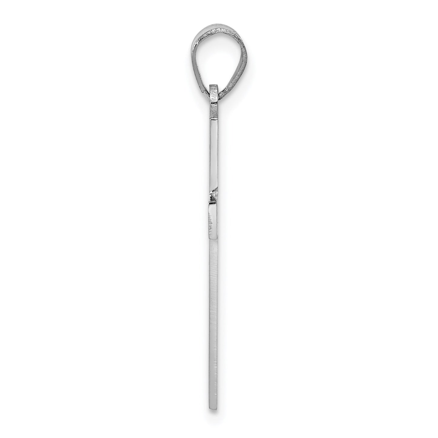 14K White Gold Floral Cross Pendant