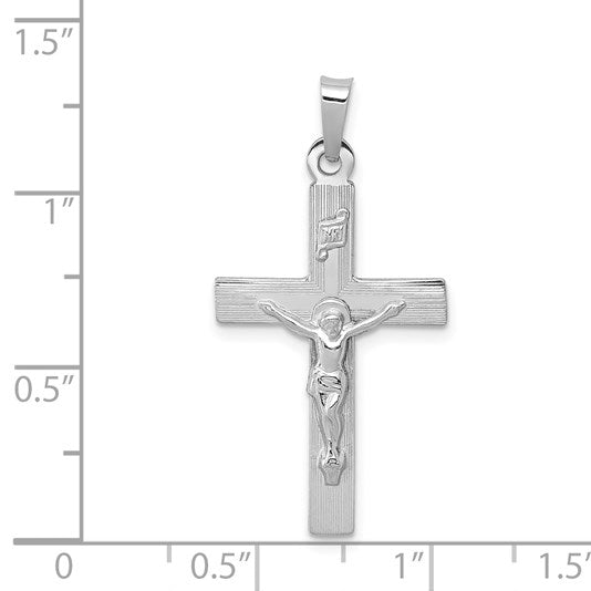 14k White Gold INRI Crucifix Charm