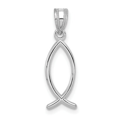 14k White Gold Ichthus Fish Pendant
