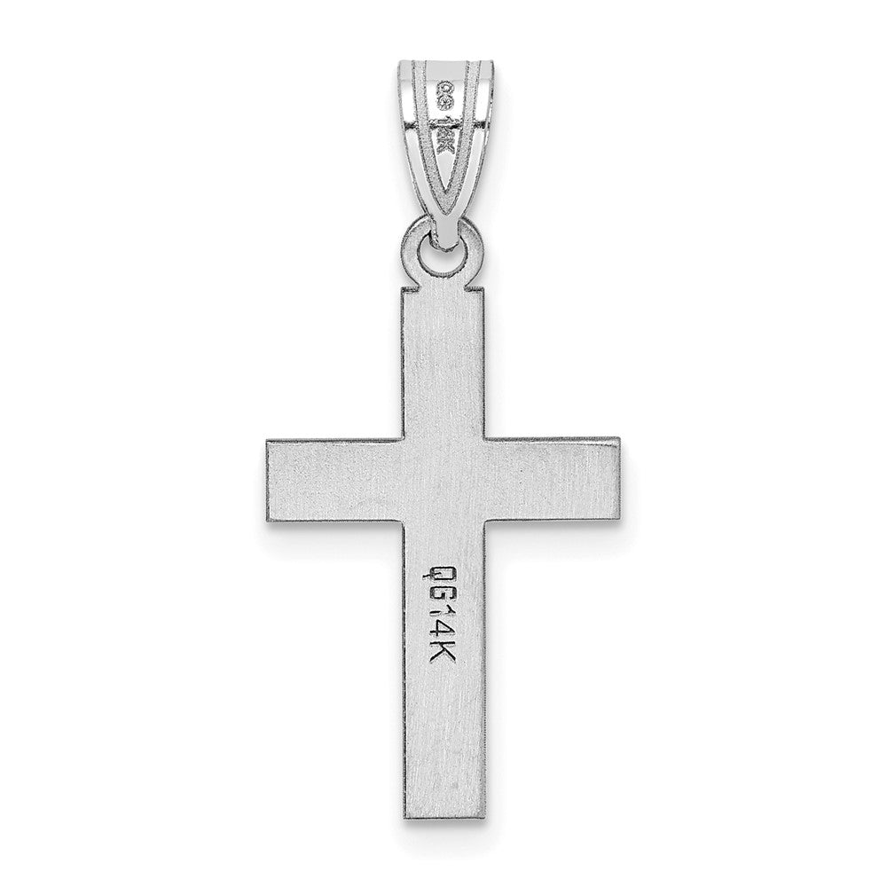 14K White Gold Polished Cross Charm