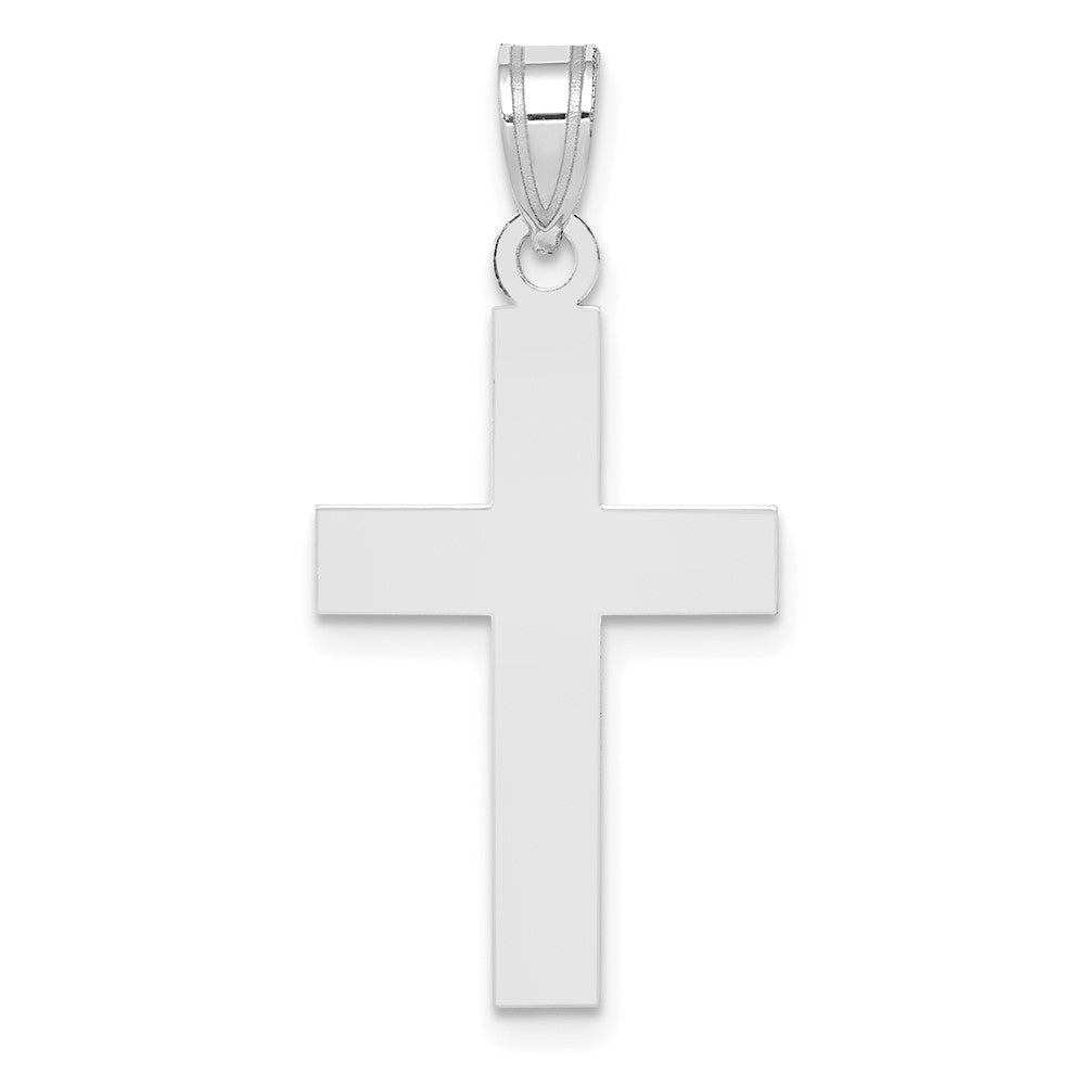 14K White Gold Polished Cross Charm