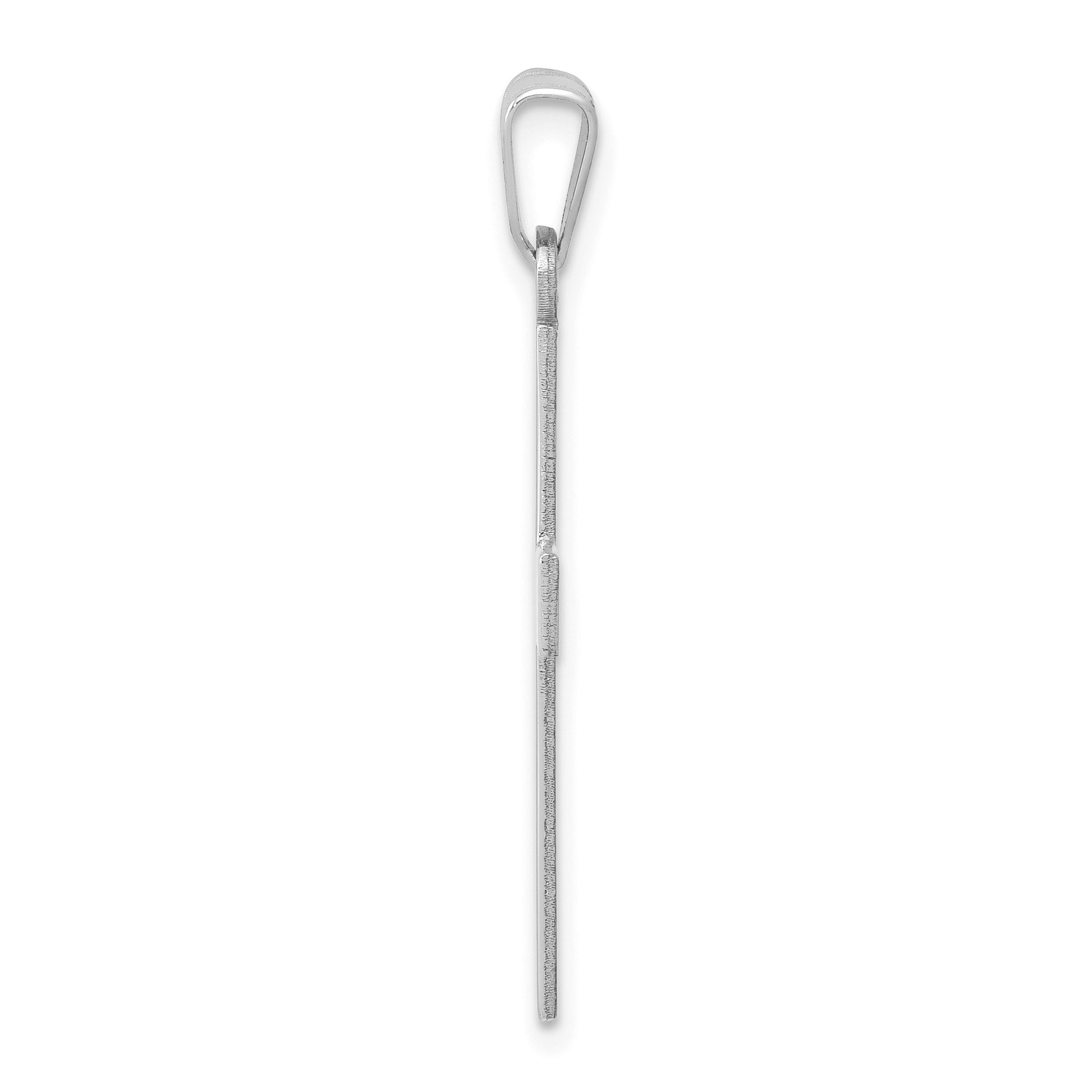 14k White Gold Polished Cross Charm