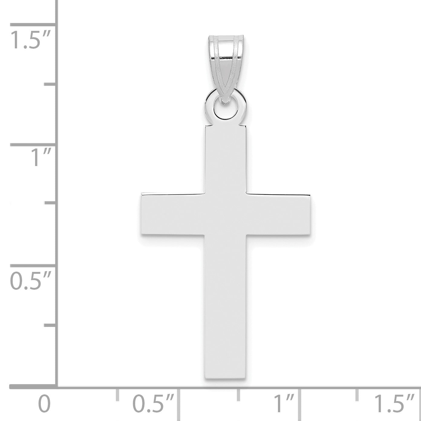 14k White Gold Polished Cross Charm