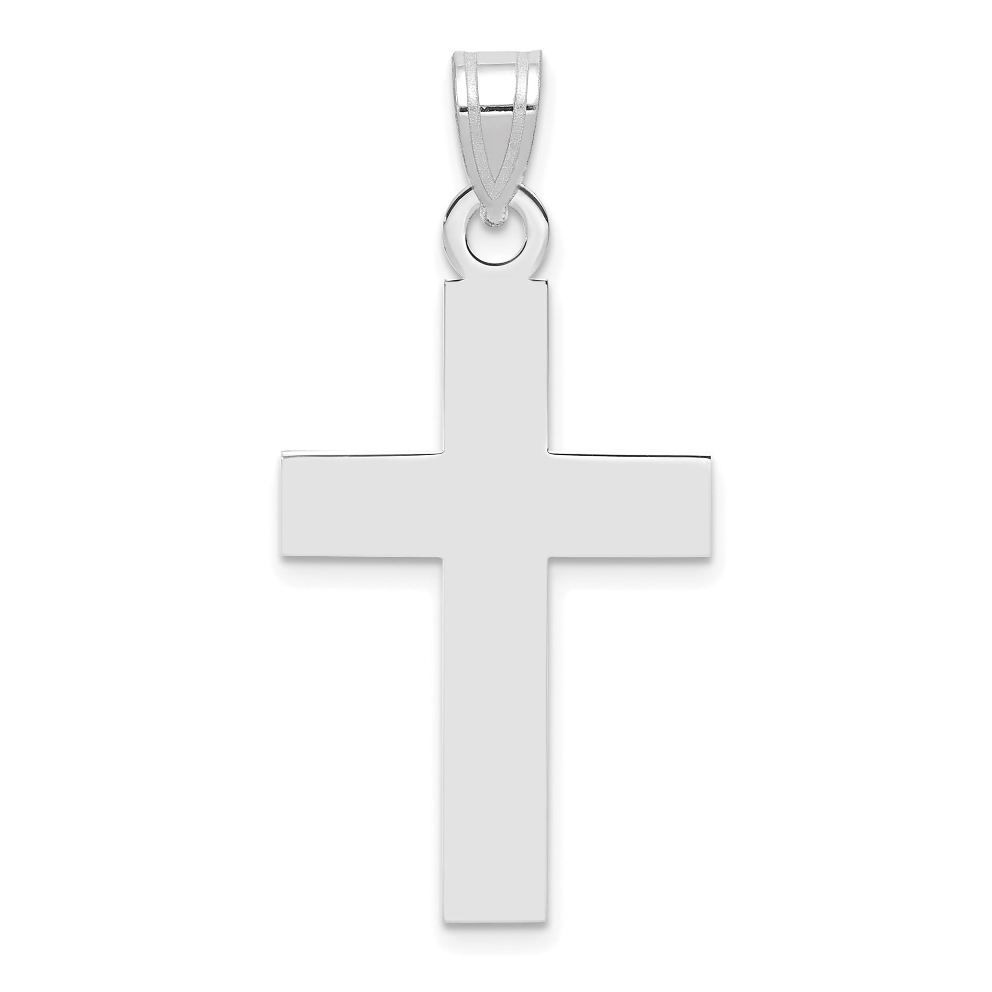 14k White Gold Polished Cross Charm