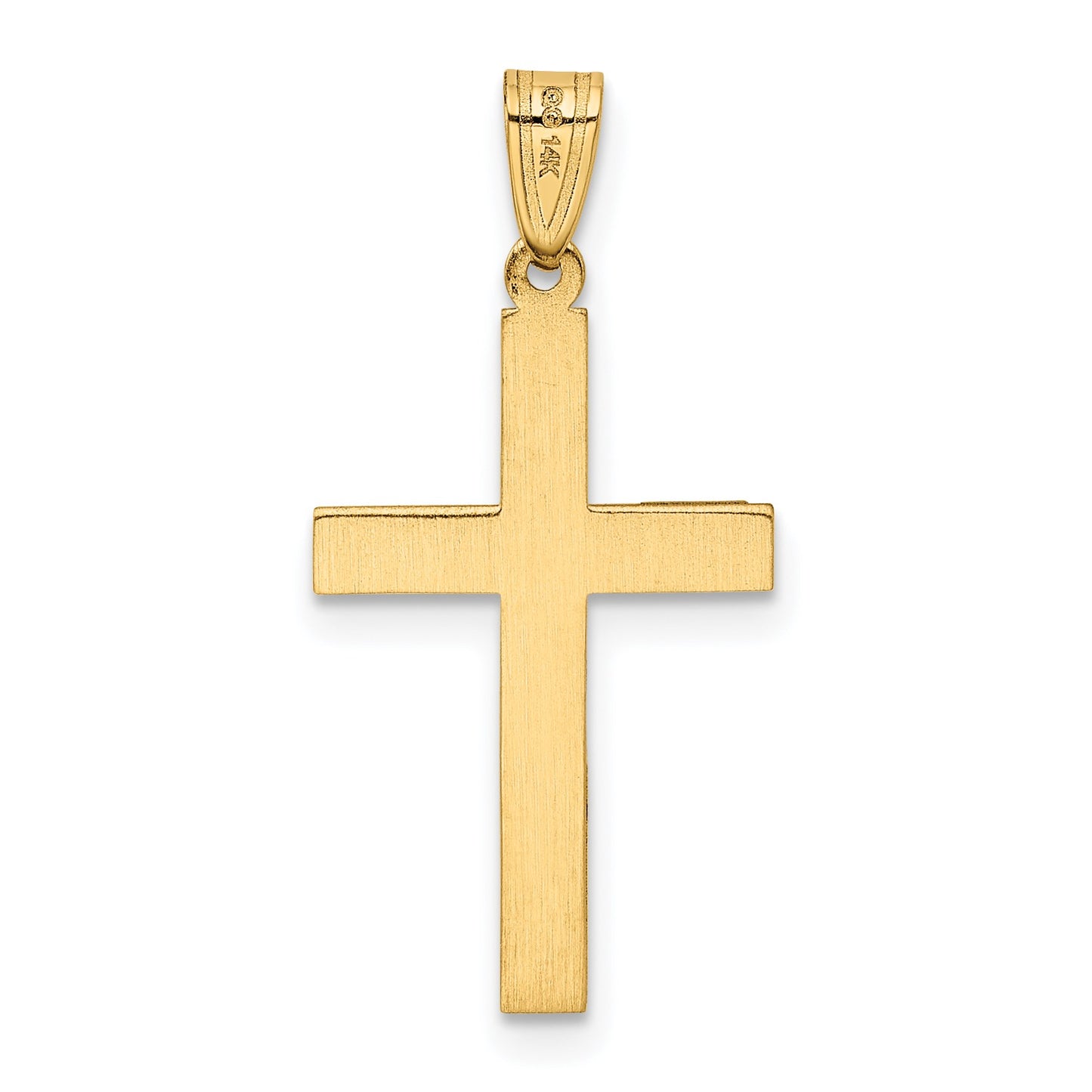 14K Large Polished Cross Charm