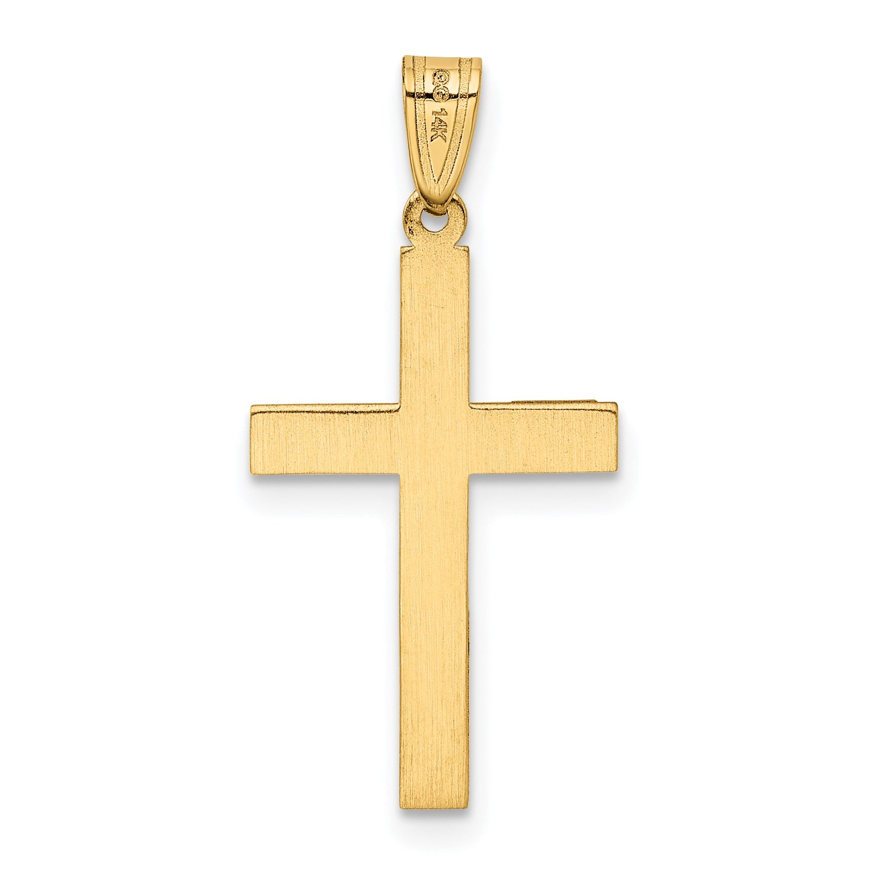 14K Large Polished Cross Charm