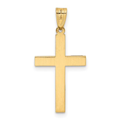 14K Large Polished Cross Charm