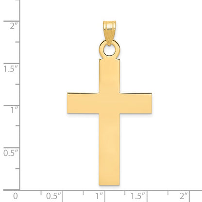 14K Large Polished Cross Charm