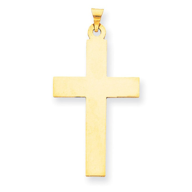 14K Large Polished Cross Charm