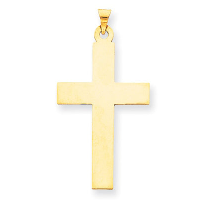 14K Large Polished Cross Charm