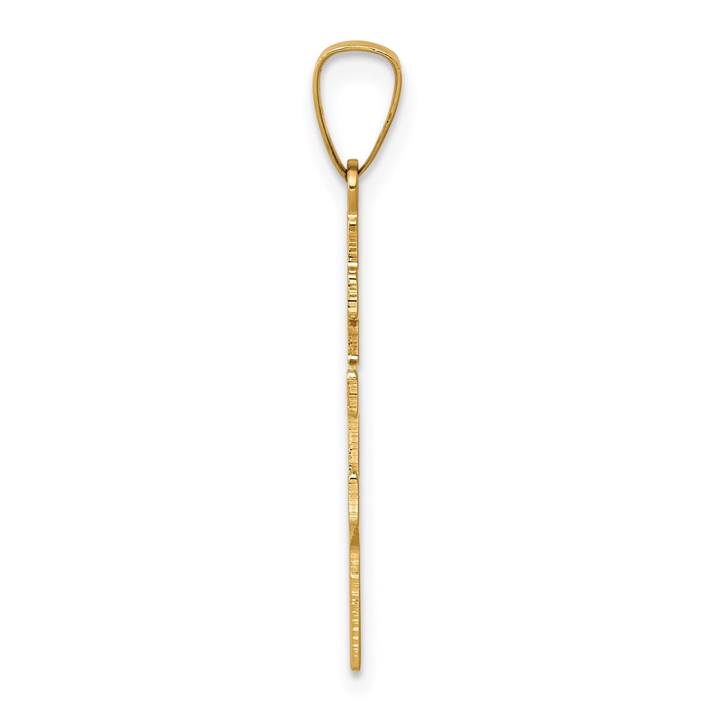 14k Polished Eastern Orthodox Cross Charm