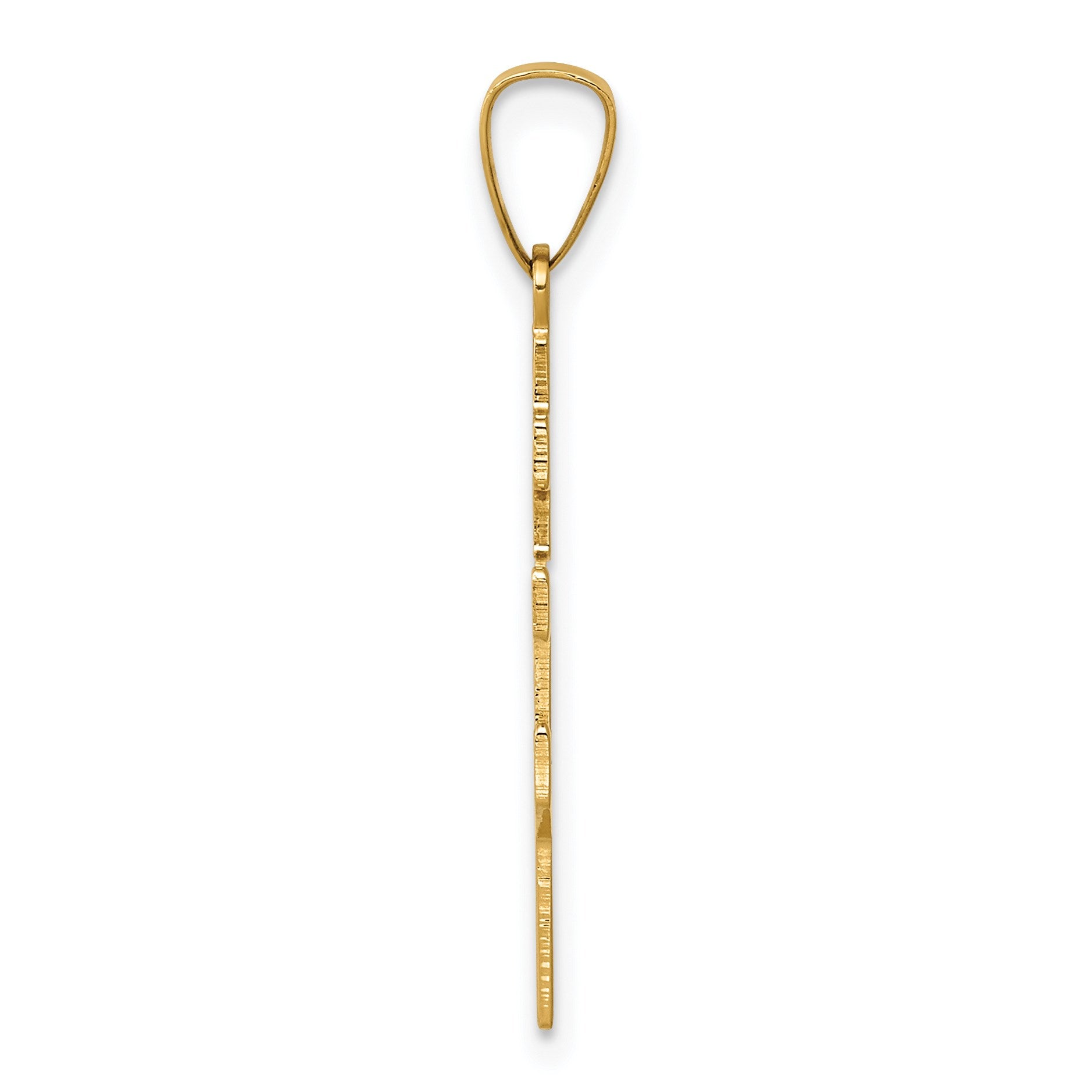 14k Polished Eastern Orthodox Cross Charm