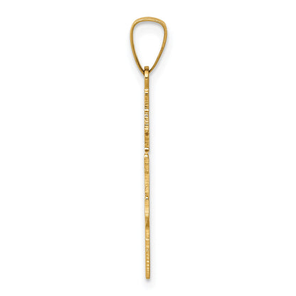 14k Polished Eastern Orthodox Cross Charm