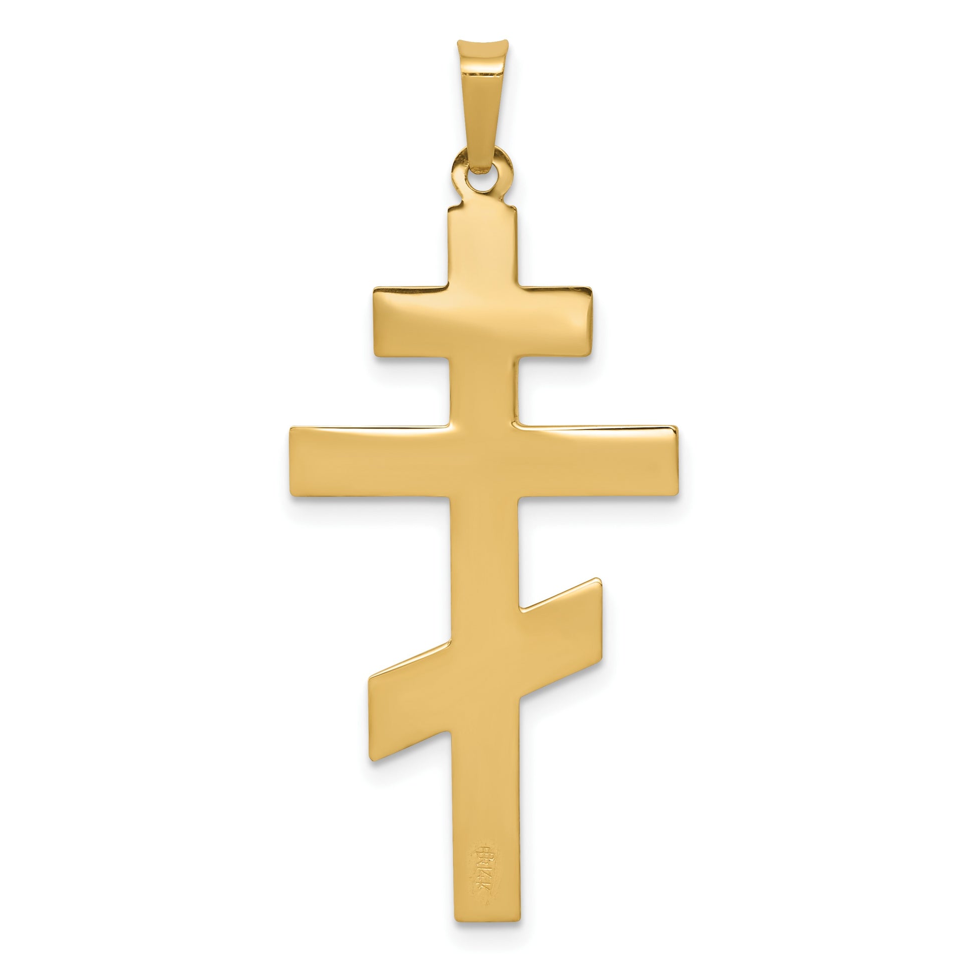 14k Polished Eastern Orthodox Cross Pendant
