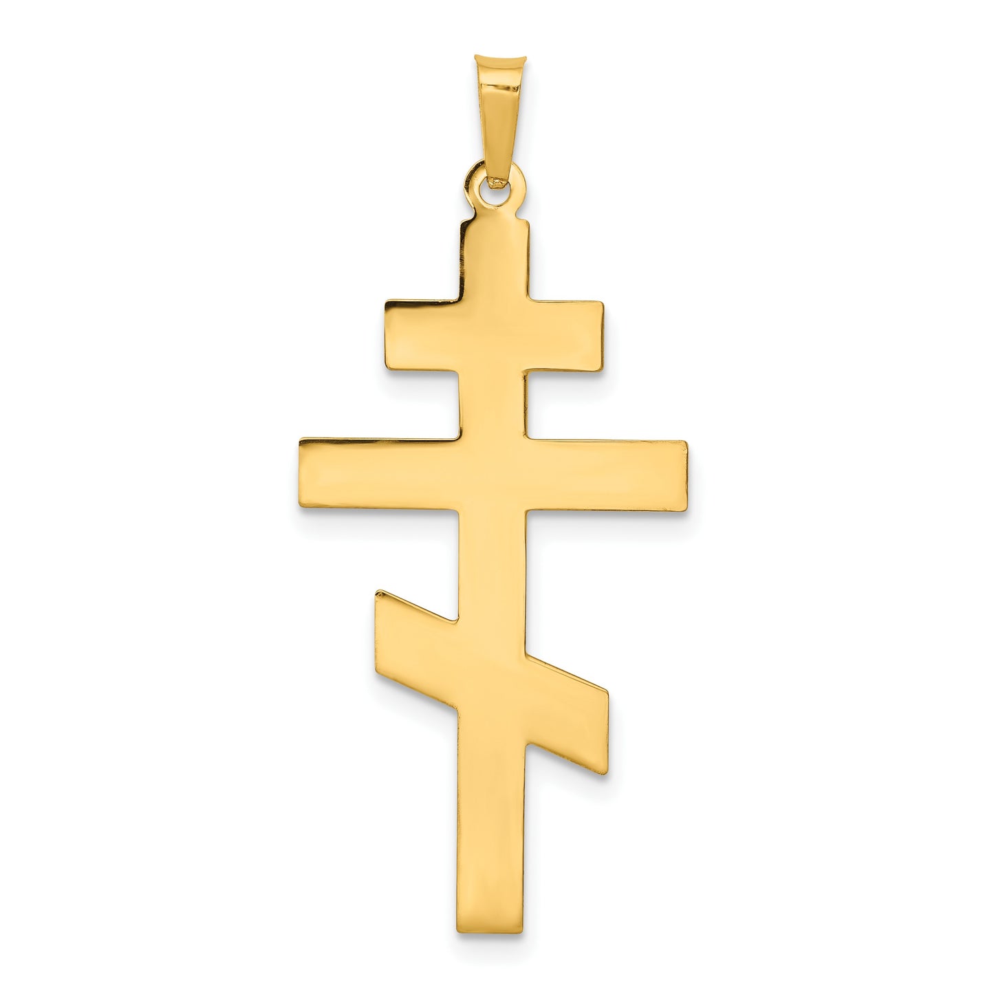 14k Polished Eastern Orthodox Cross Pendant