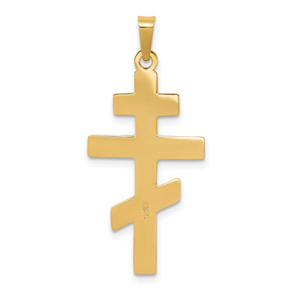 14K Eastern Orthodox Cross w/Heart Pendant