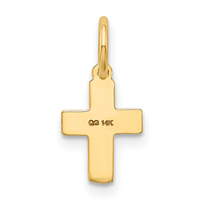 14K Floral Cross Charm