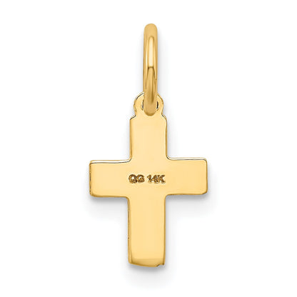 14K Floral Cross Charm