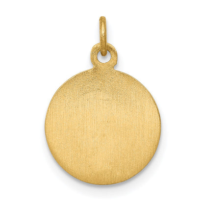 14k Polished and Satin Solid Saint Andrew Medal Charm