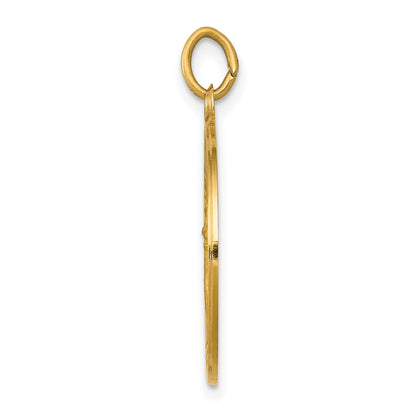 14k Polished and Satin Solid St John the Baptist Medal Round Pendant