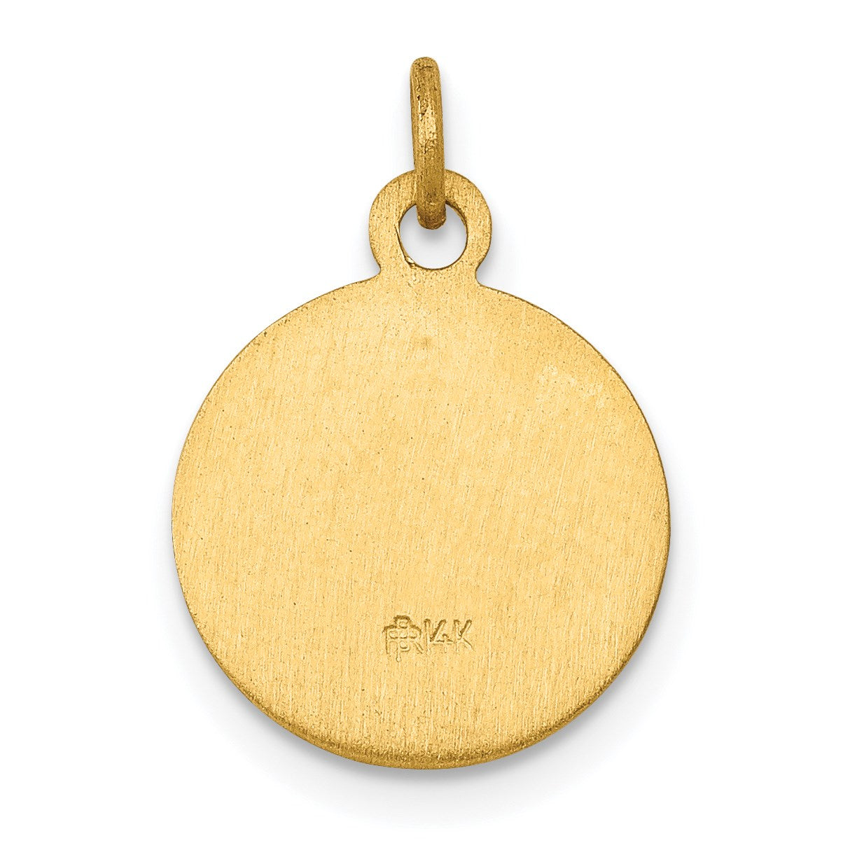 14k Polished and Satin Solid Saint Gerard Medal Round Charm