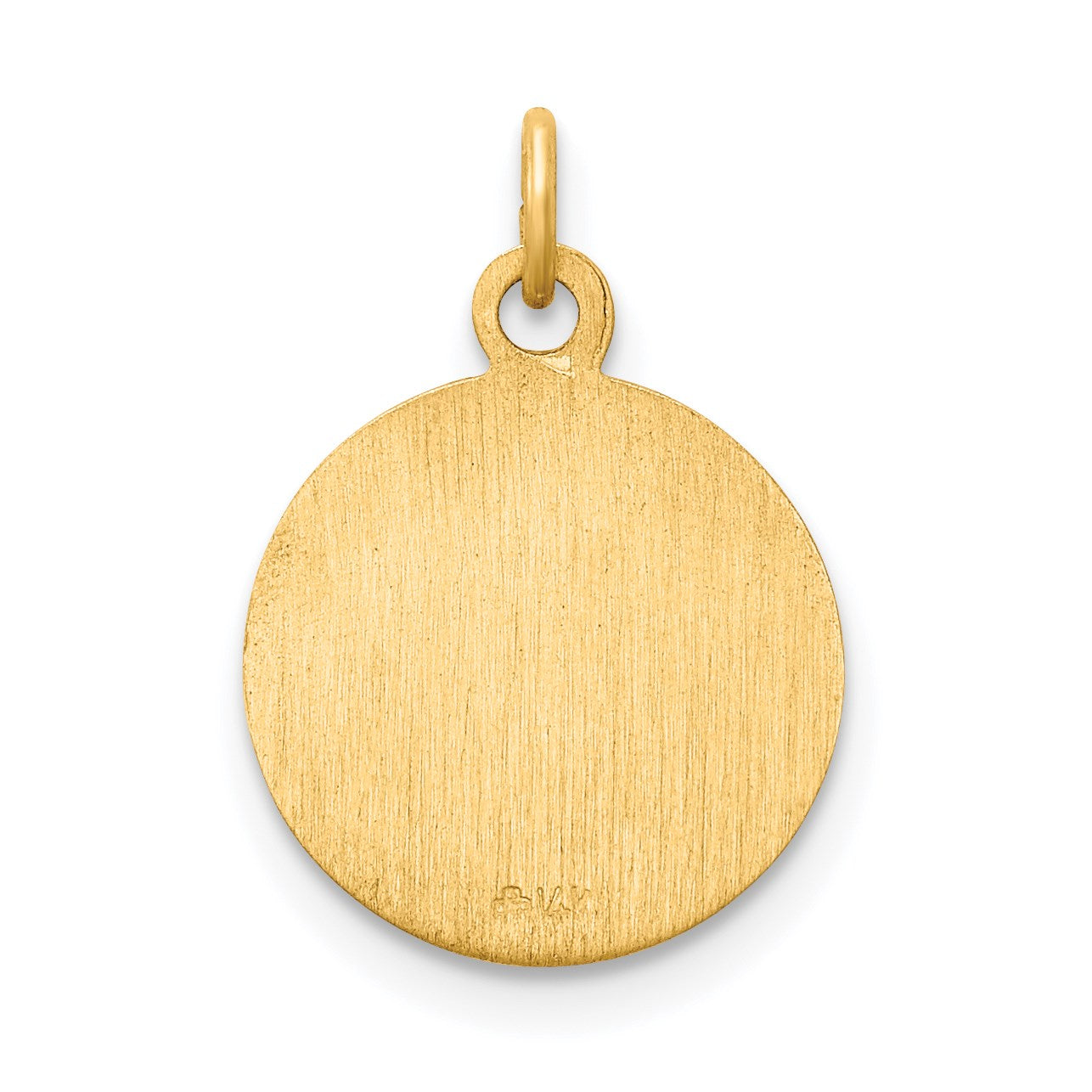 14k Polished and Satin Solid Saint Mark Medal Round Charm
