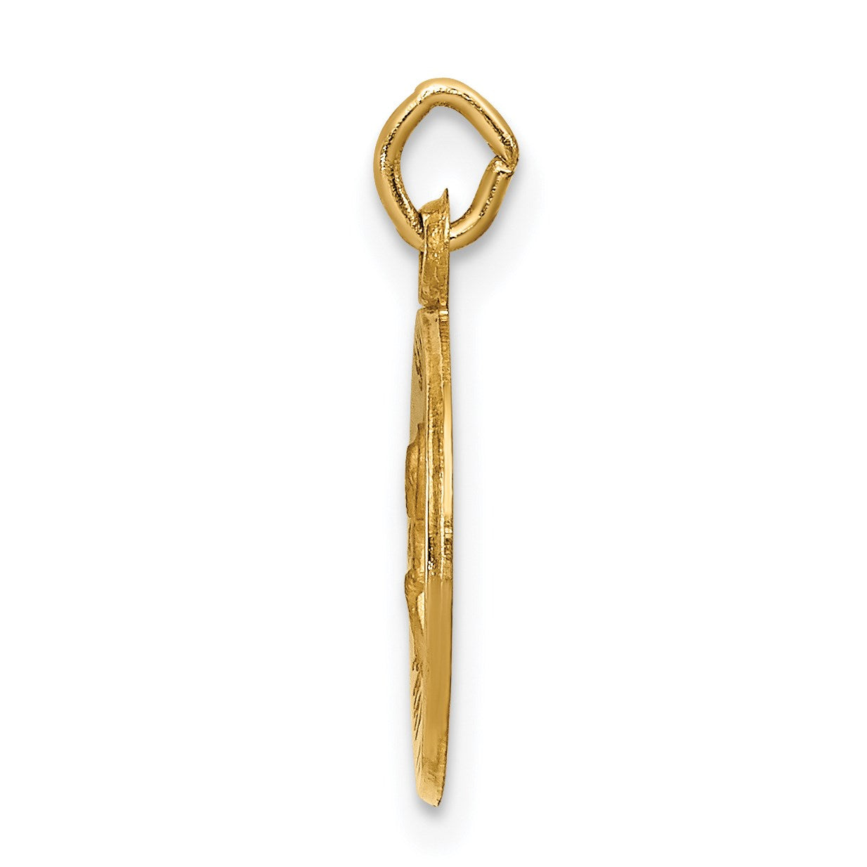 14k Polished and Satin Solid Saint Peter Medal Round Charm