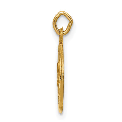 14k Polished and Satin Solid Saint Peter Medal Round Charm