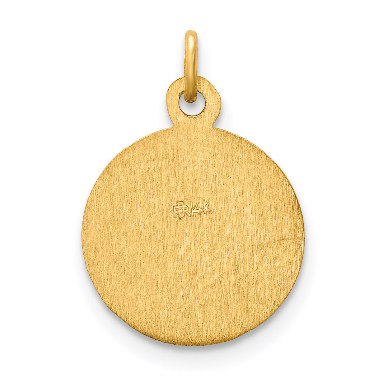14k Polished and Satin Solid Saint Peter Medal Round Charm