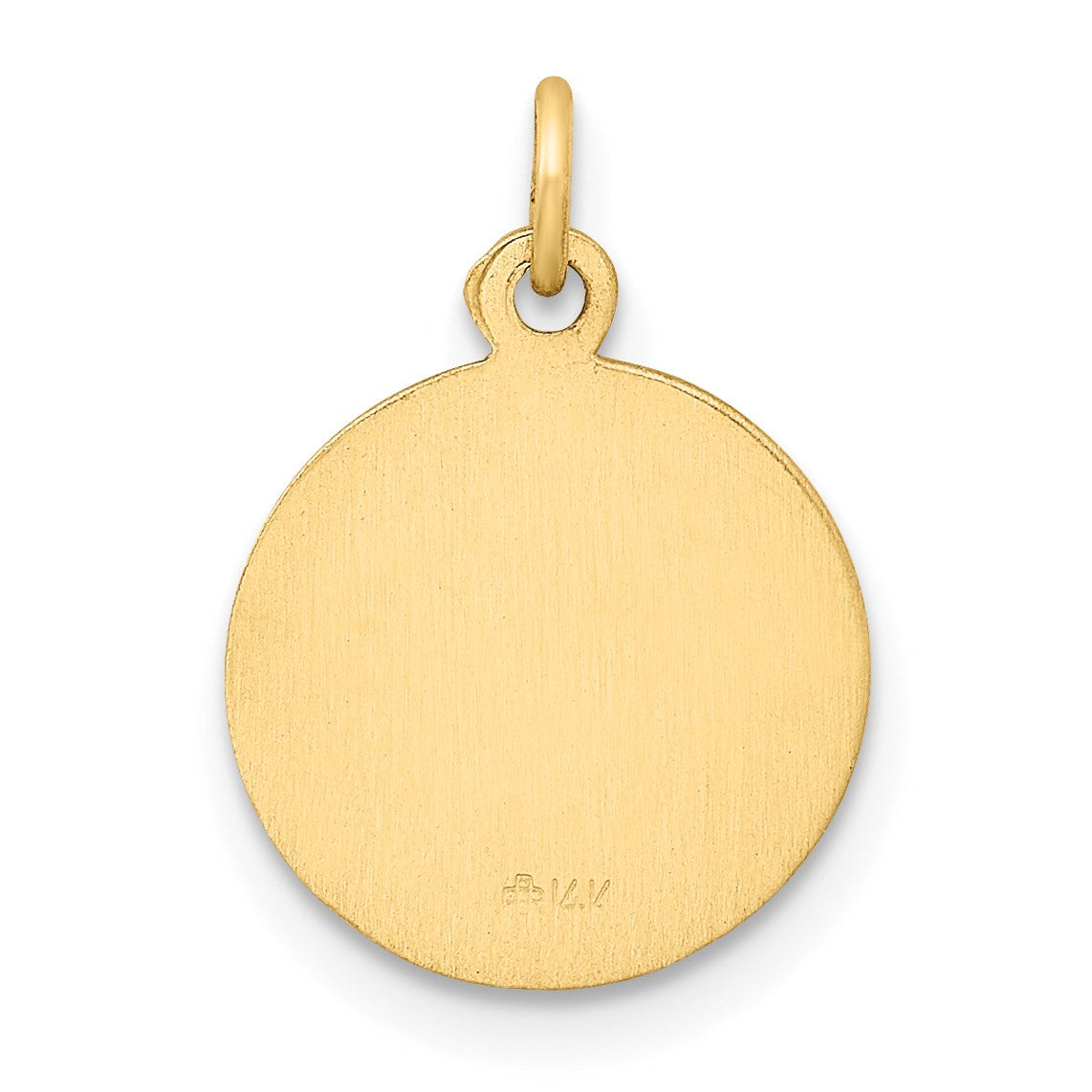 14k Polished and Satin Solid Our Lady Of The Assumption Medal Round Charm
