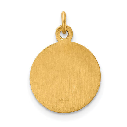 14k Polished and Satin Solid Infant of Prague Medal Round Charm