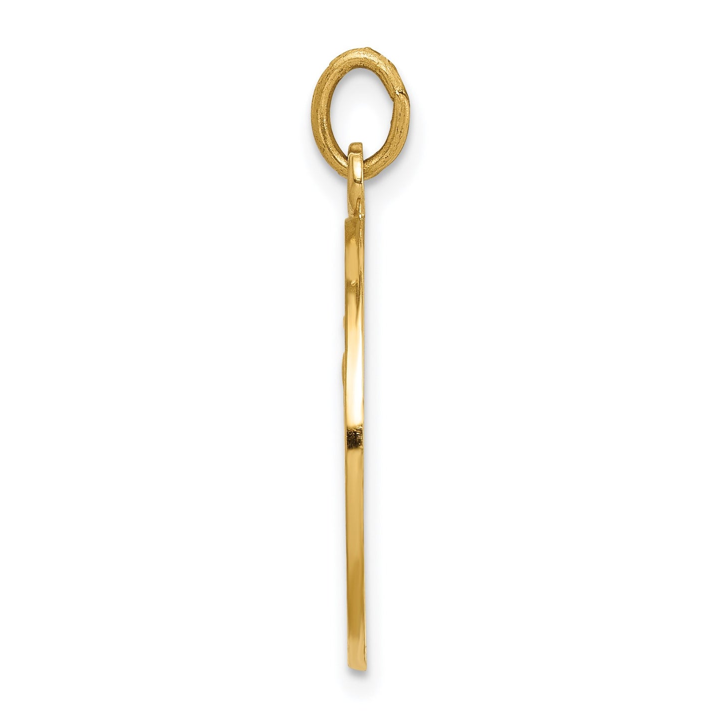 14k Polished and Satin Solid Our Lady of Fatima Medal Round Pendant