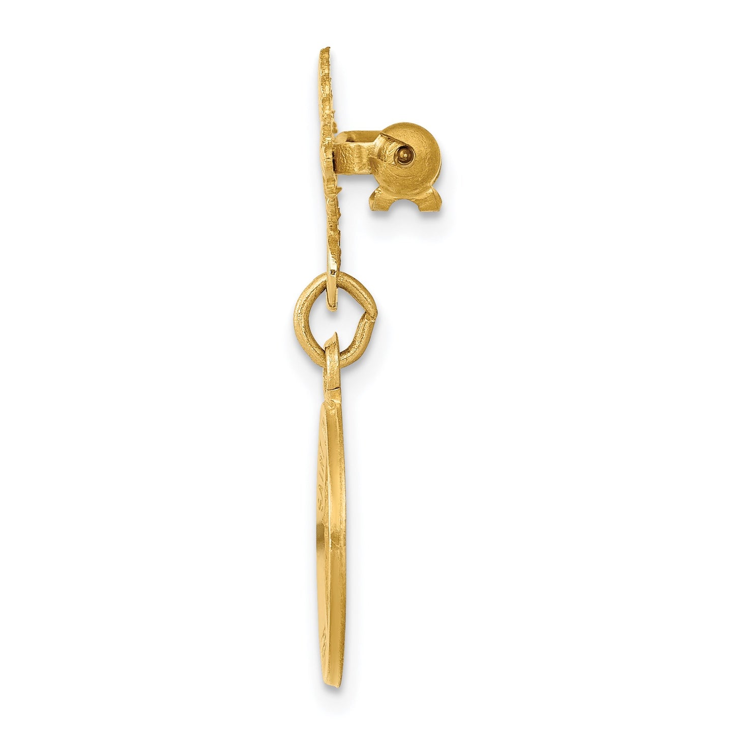 14k Polished and Satin Saint John the Baptist Medal Pin