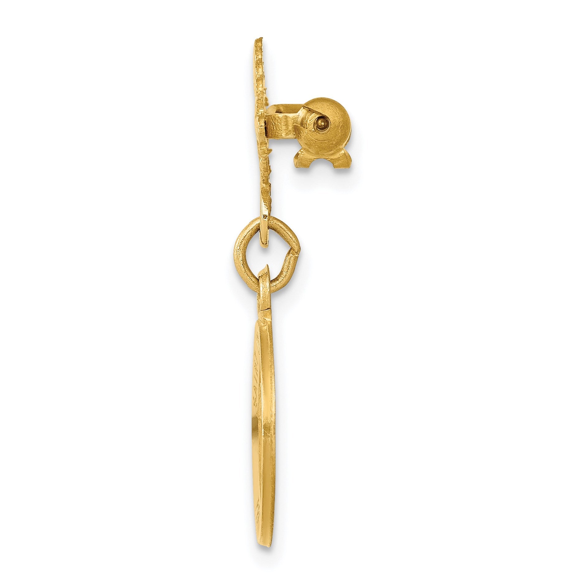 14k Polished and Satin Saint John the Baptist Medal Pin