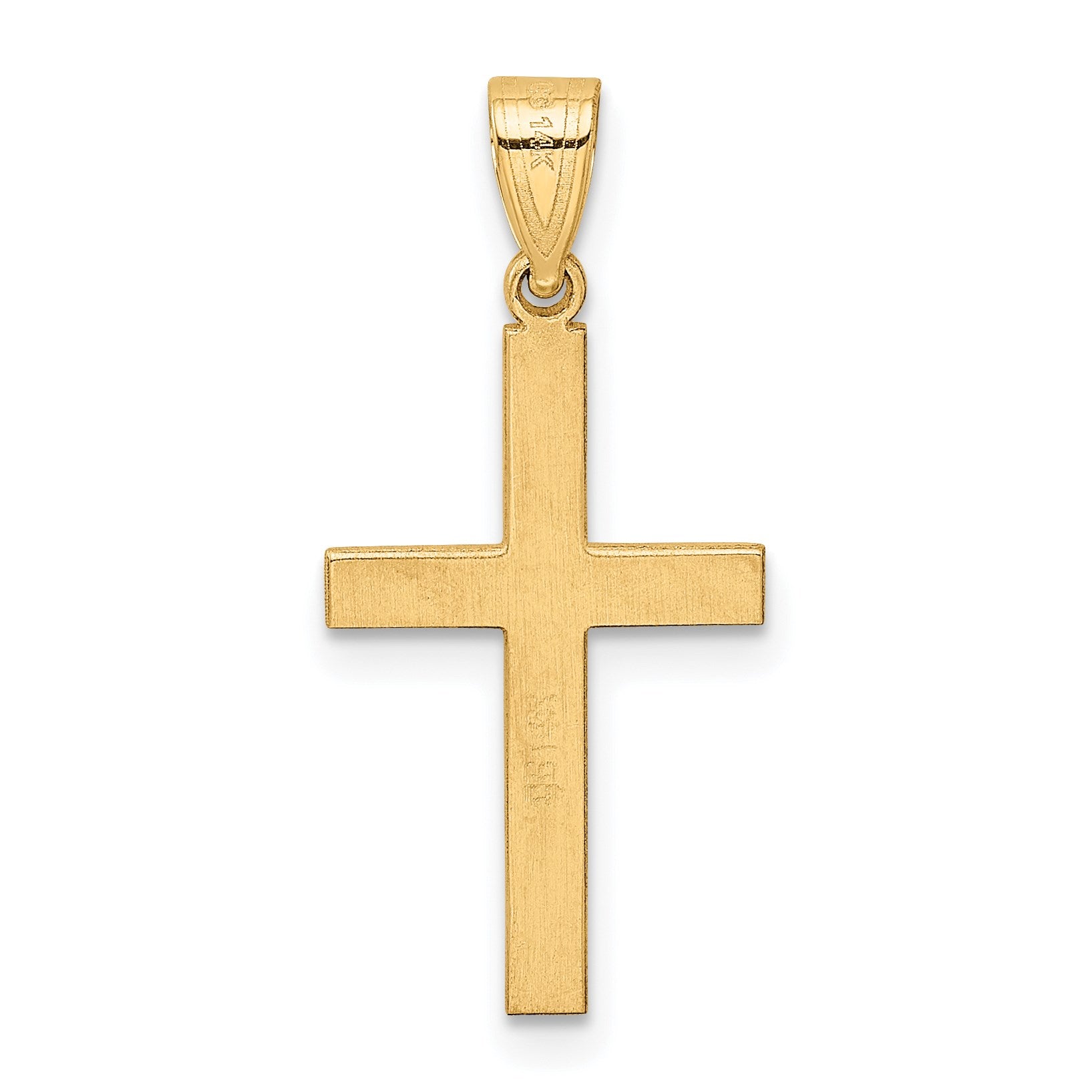 14k Polished .01 carat Diamond Cross Pendant