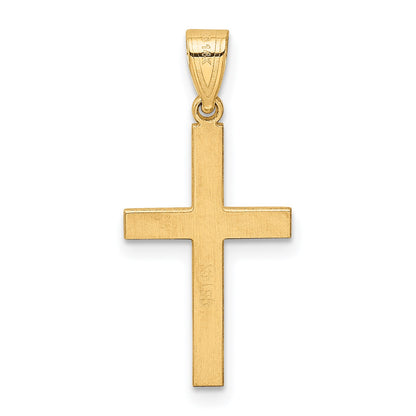 14k Polished .01 carat Diamond Cross Pendant
