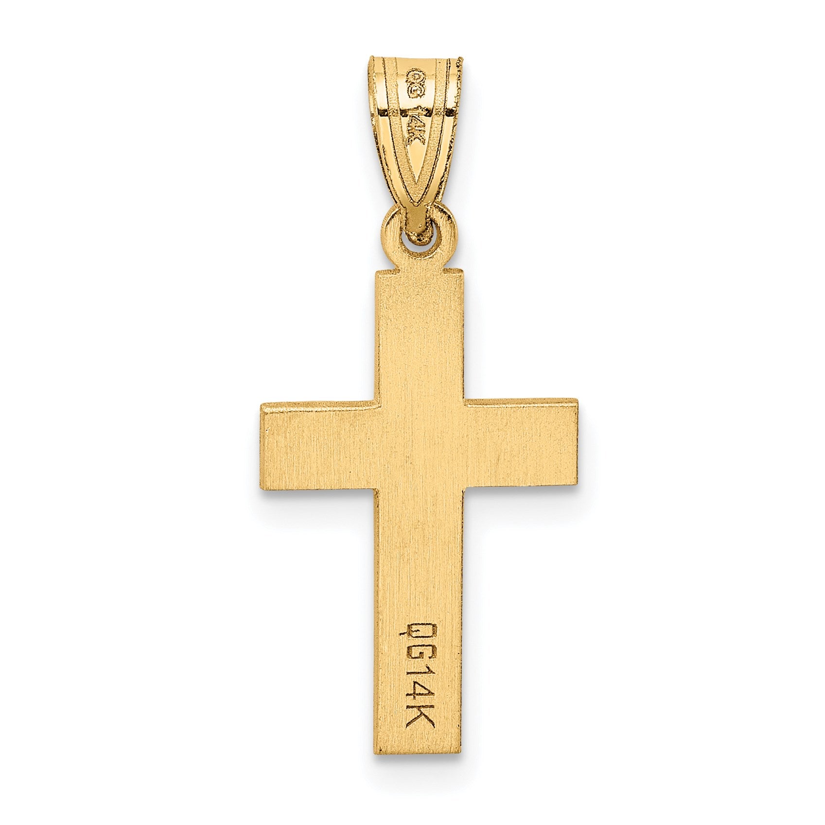 14k Polished .01 carat Diamond Cross Pendant