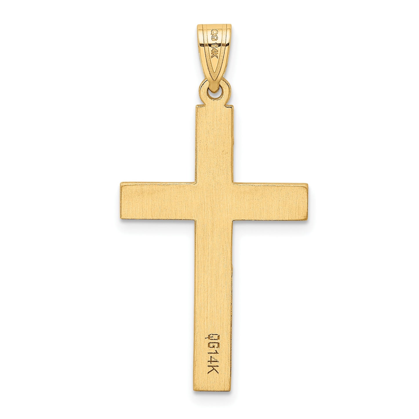 14k Polished .02 carat Diamond Cross Pendant