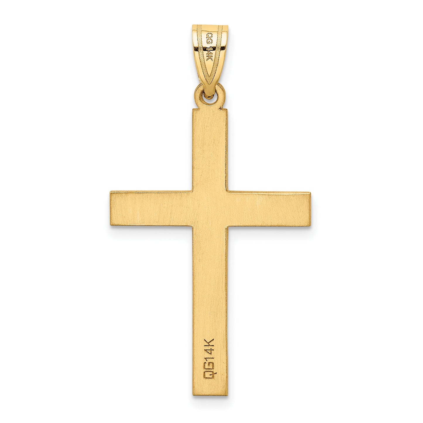 14k Polished .02 carat Diamond Cross Pendant